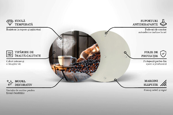 De vidrio templado Taza de café y corazón