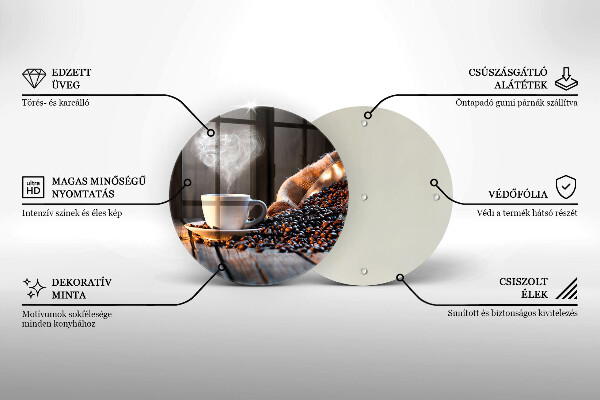 De vidrio templado Taza de café y corazón