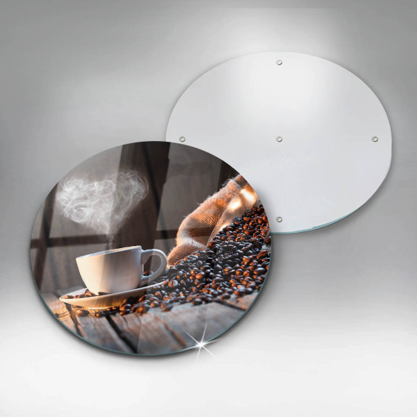 De vidrio templado Taza de café y corazón