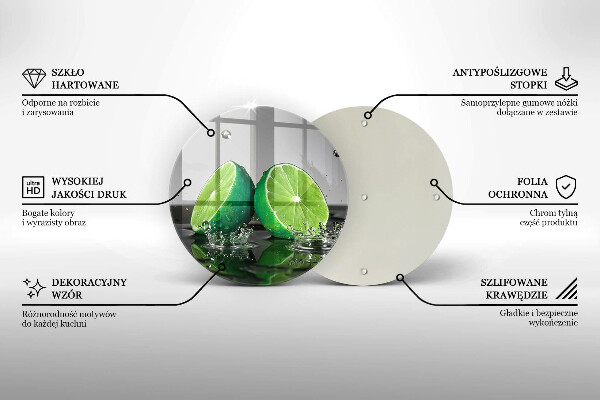De vidrio templado Limas jugosas y agua
