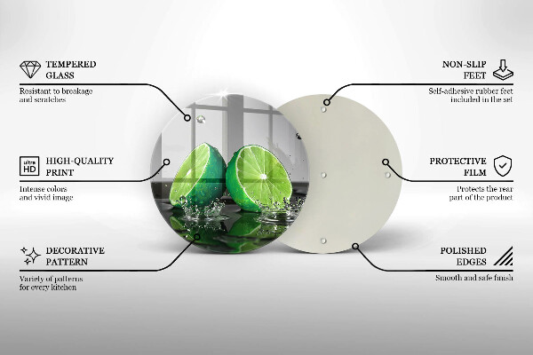 De vidrio templado Limas jugosas y agua