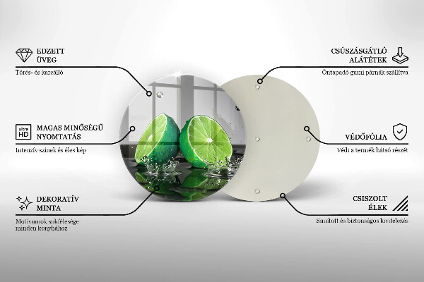 De vidrio templado Limas jugosas y agua