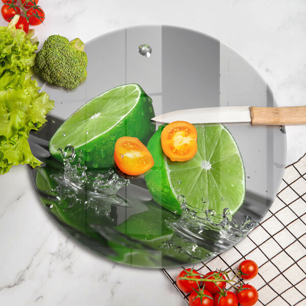 De vidrio templado Limas jugosas y agua