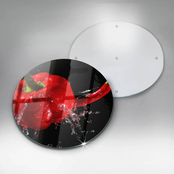 De vidrio templado Pimientos rojos en agua