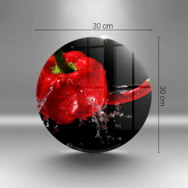 De vidrio templado Pimientos rojos en agua