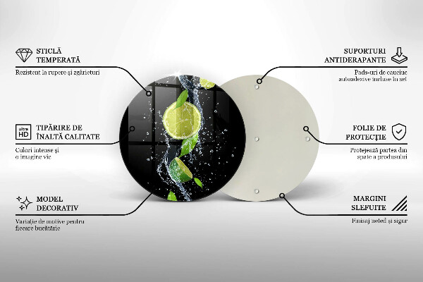 De vidrio templado Limas jugosas en agua