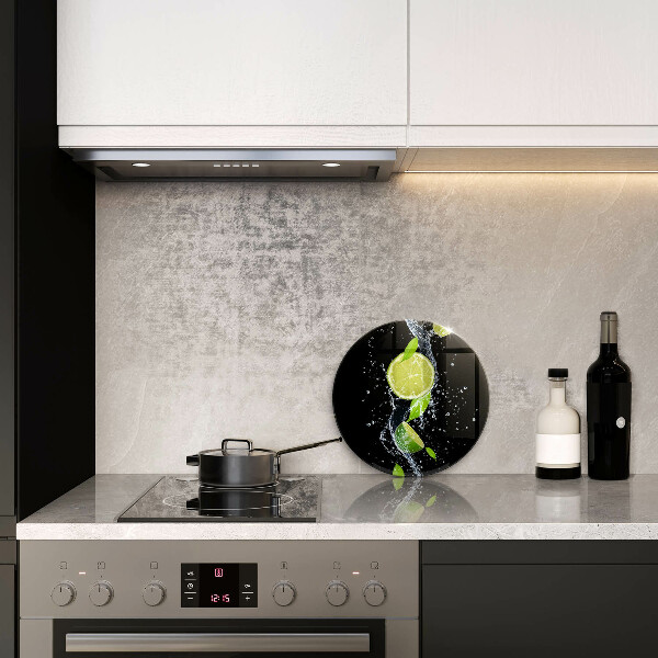 De vidrio templado Limas jugosas en agua