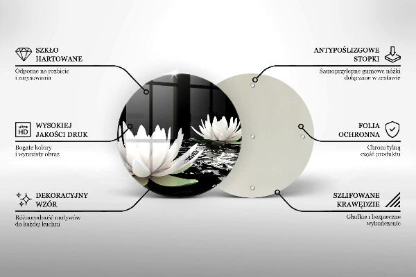 De vidrio templado Lirios blancos en el agua
