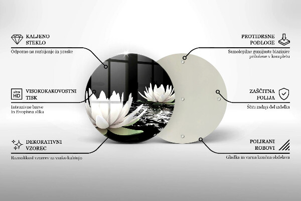 De vidrio templado Lirios blancos en el agua