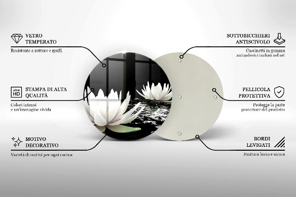 De vidrio templado Lirios blancos en el agua