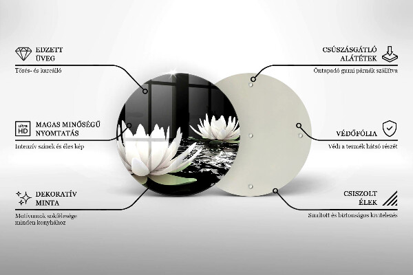 De vidrio templado Lirios blancos en el agua