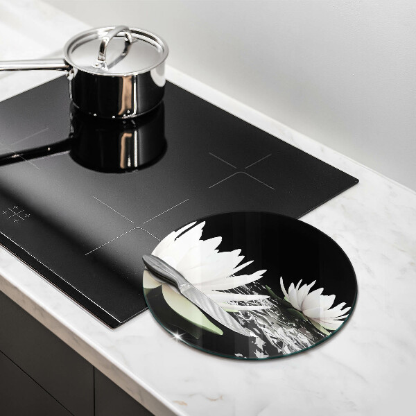 De vidrio templado Lirios blancos en el agua