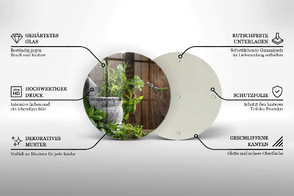 De vidrio templado Plantas hierbas y madera