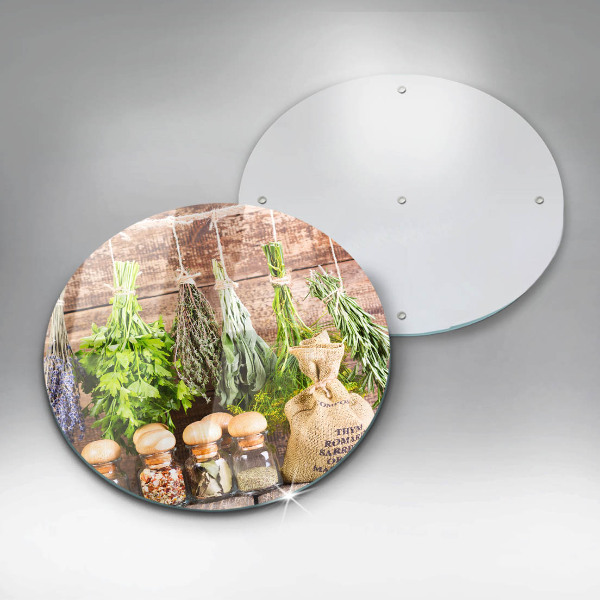 De vidrio templado Hierbas especias y madera