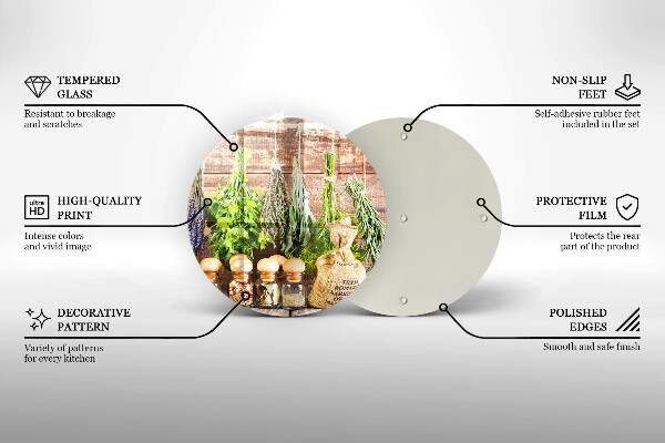 De vidrio templado Hierbas especias y madera