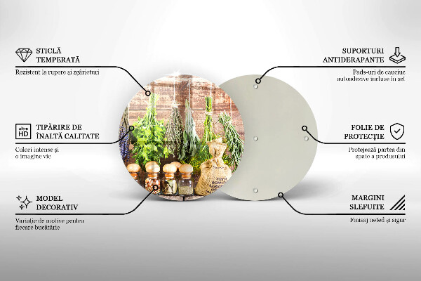 De vidrio templado Hierbas especias y madera