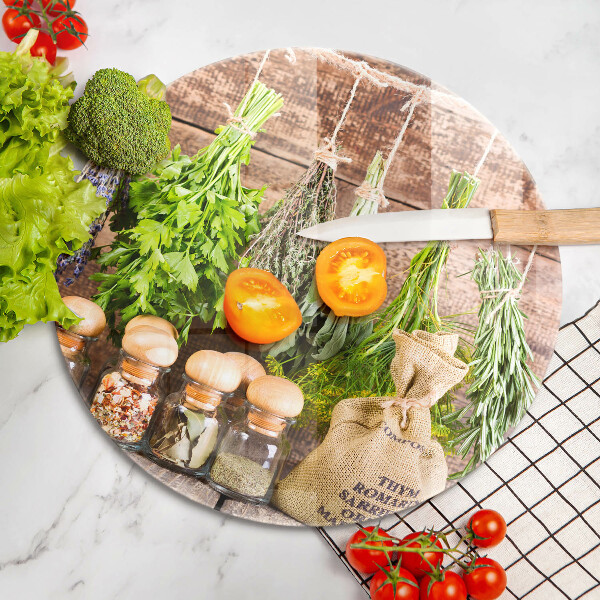 De vidrio templado Hierbas especias y madera