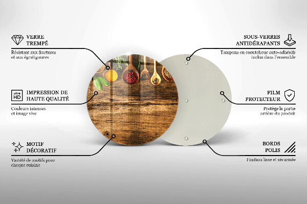 De vidrio templado Cucharas de madera de especias