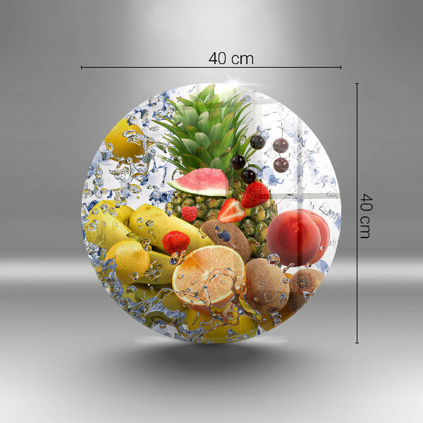 De vidrio templado Fruta jugosa y agua