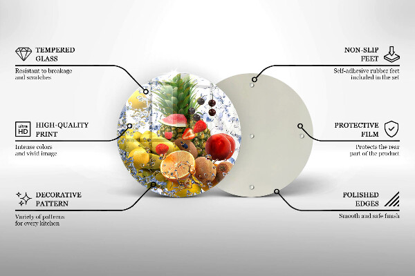 De vidrio templado Fruta jugosa y agua