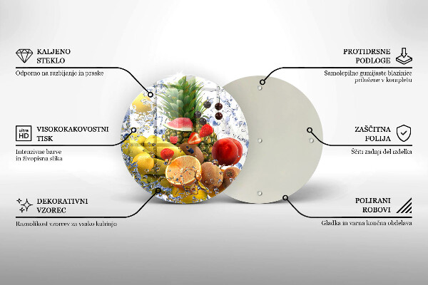 De vidrio templado Fruta jugosa y agua