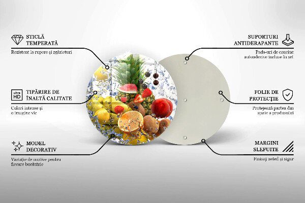 De vidrio templado Fruta jugosa y agua