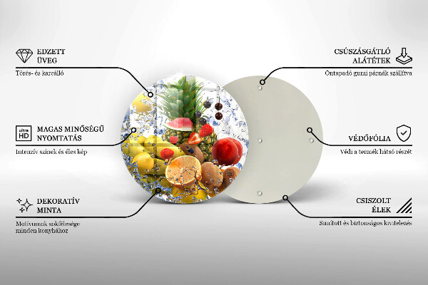 De vidrio templado Fruta jugosa y agua