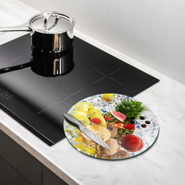 De vidrio templado Fruta jugosa y agua