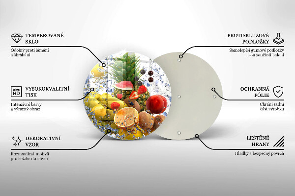 De vidrio templado Fruta jugosa y agua