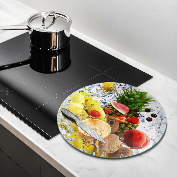 De vidrio templado Fruta jugosa y agua