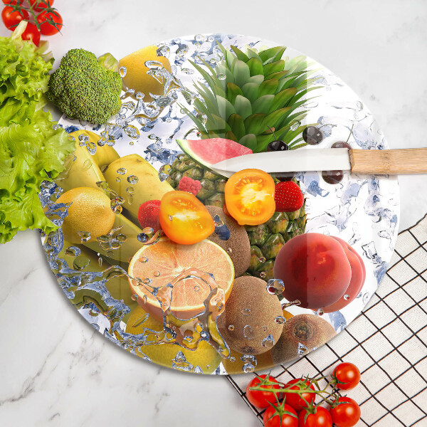 De vidrio templado Fruta jugosa y agua