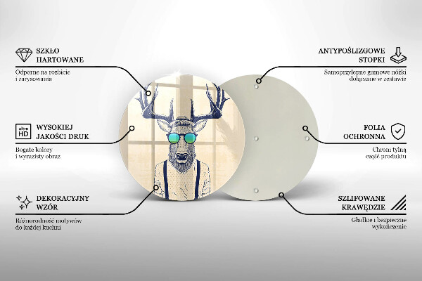 De vidrio templado Ilustración de hombre ciervo