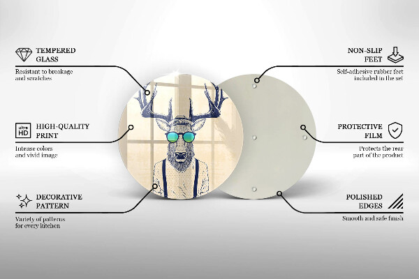 De vidrio templado Ilustración de hombre ciervo