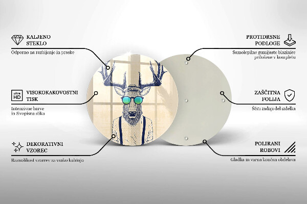 De vidrio templado Ilustración de hombre ciervo
