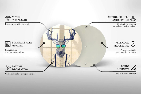 De vidrio templado Ilustración de hombre ciervo