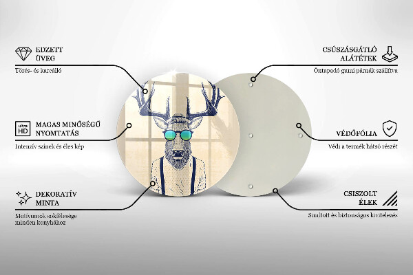 De vidrio templado Ilustración de hombre ciervo