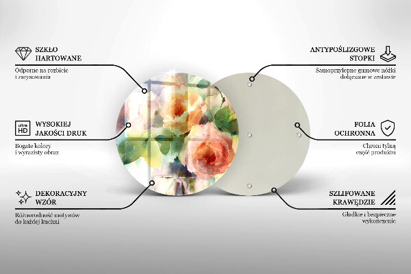 De vidrio templado Flores pintadas