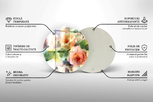 De vidrio templado Flores pintadas