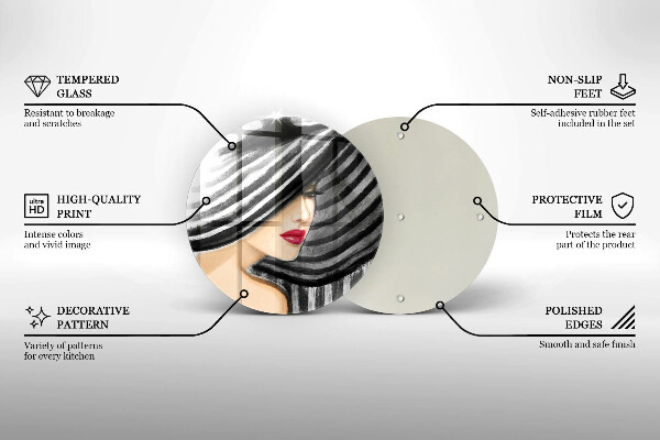 De vidrio templado Mujer con sombrero