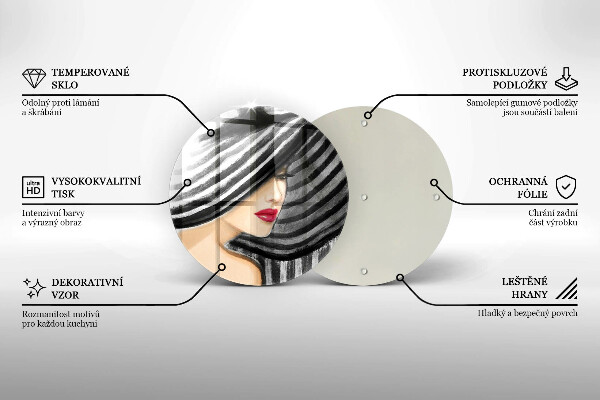 De vidrio templado Mujer con sombrero