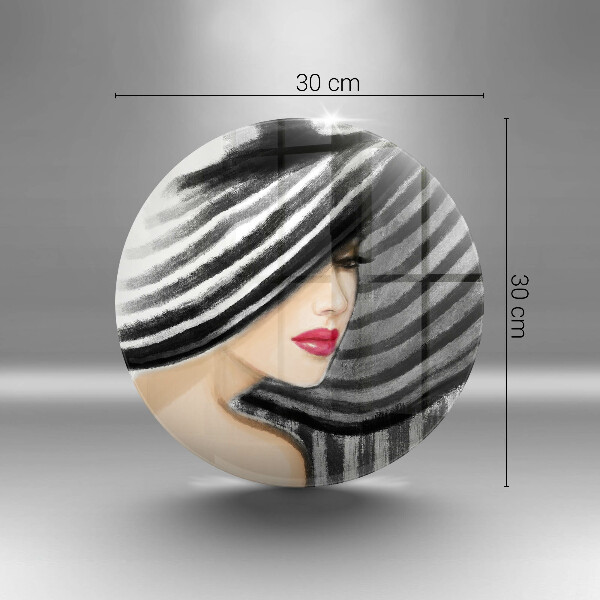 De vidrio templado Mujer con sombrero