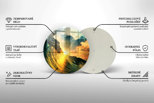 De vidrio templado Ola y puesta de sol