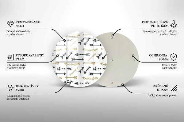 De vidrio templado Patrón de flechas boho