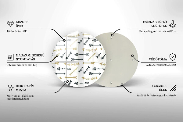 De vidrio templado Patrón de flechas boho