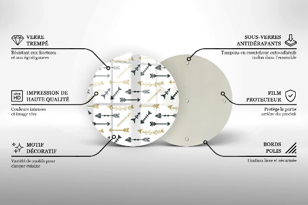 De vidrio templado Patrón de flechas boho