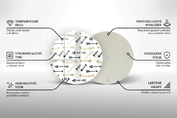 De vidrio templado Patrón de flechas boho