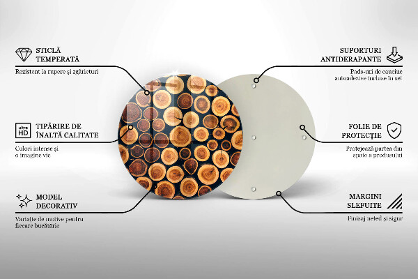 De vidrio templado Tocones de árboles de madera
