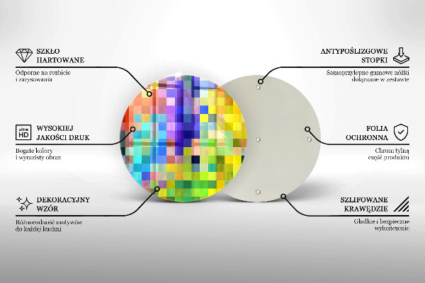 De vidrio templado Cuadrados de píxeles de colores