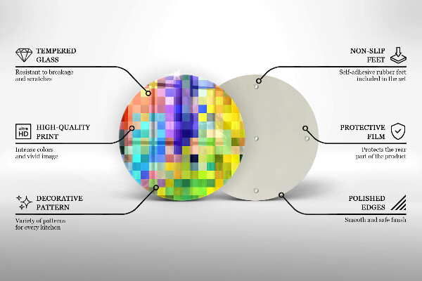 De vidrio templado Cuadrados de píxeles de colores