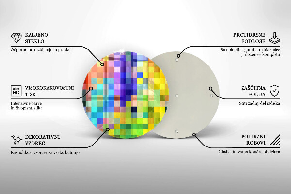 De vidrio templado Cuadrados de píxeles de colores